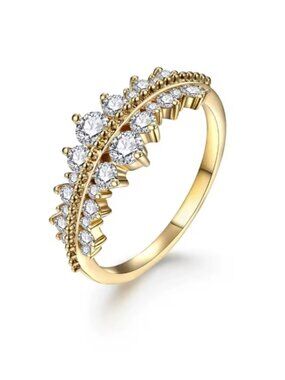 Moissanite Diamond Band, Women's Ring, Stacking Ring, Gold Ring, Jewelry